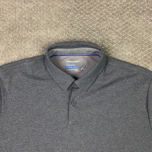 Twillory Performance Long Sleeve Polo Shirt Men's Large Gray Athleisure Golf - Picture 2 of 12